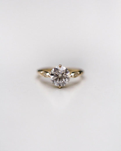 Moval Swirl Semi Pave Engagement Ring – 2.5 CT Lab Grown Diamond