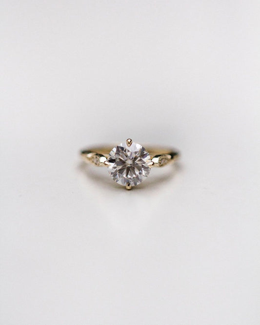 Moval Swirl Semi Pave Engagement Ring – 2.5 CT Lab Grown Diamond