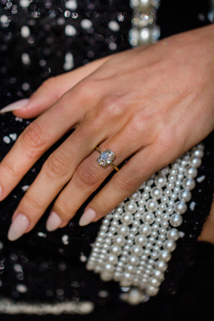 Round Swirl Semi Pave Engagement Ring – 1 CT Moissanite Diamond