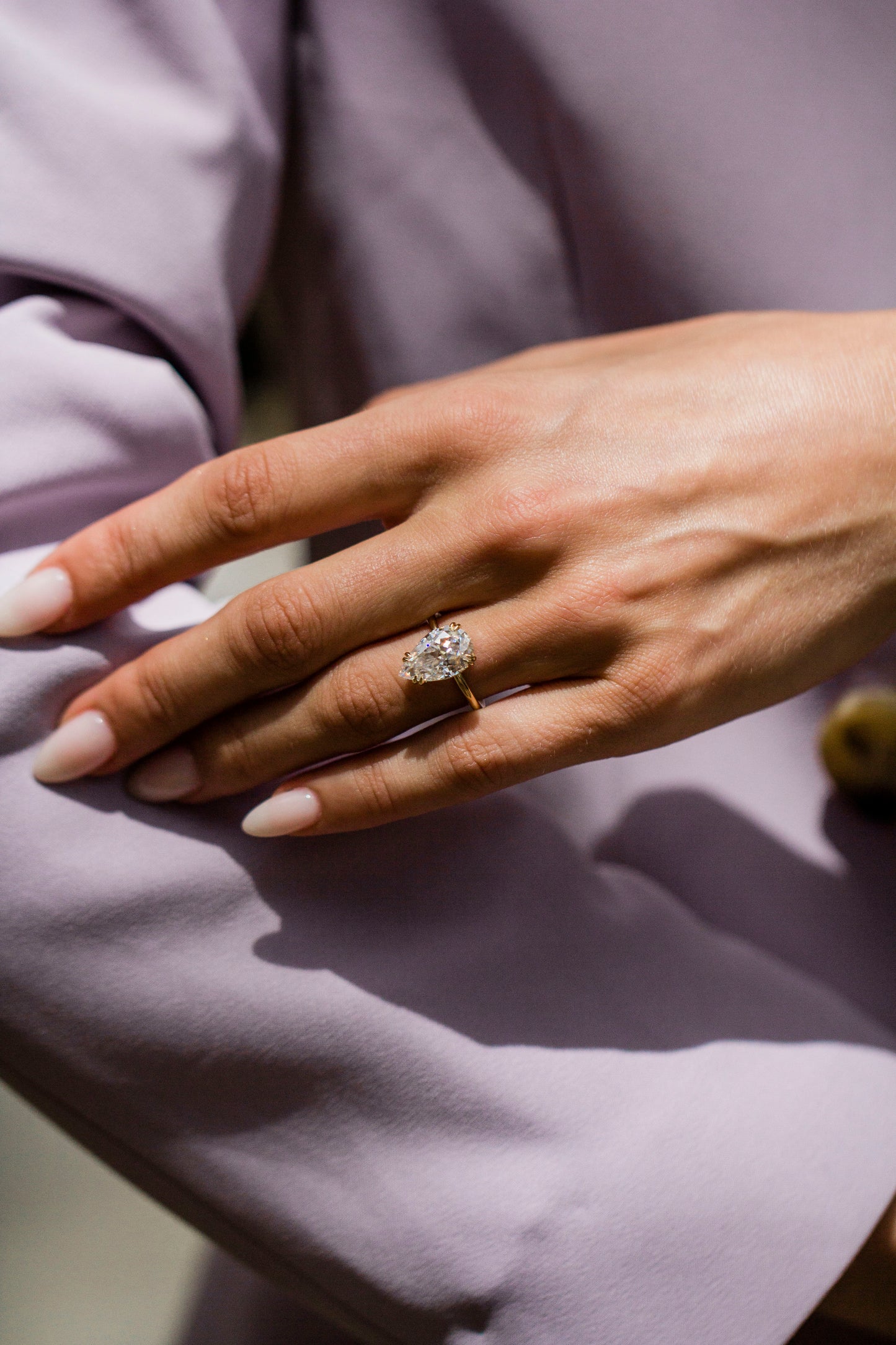 Round Swirl Semi Pave Engagement Ring – 1 CT Moissanite Diamond