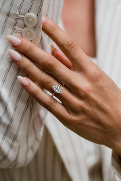 Round Swirl Semi Pave Engagement Ring – 1 CT Moissanite Diamond