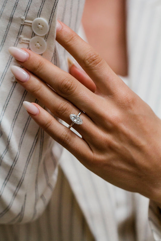 Round Swirl Semi Pave Engagement Ring – 1 CT Moissanite Diamond