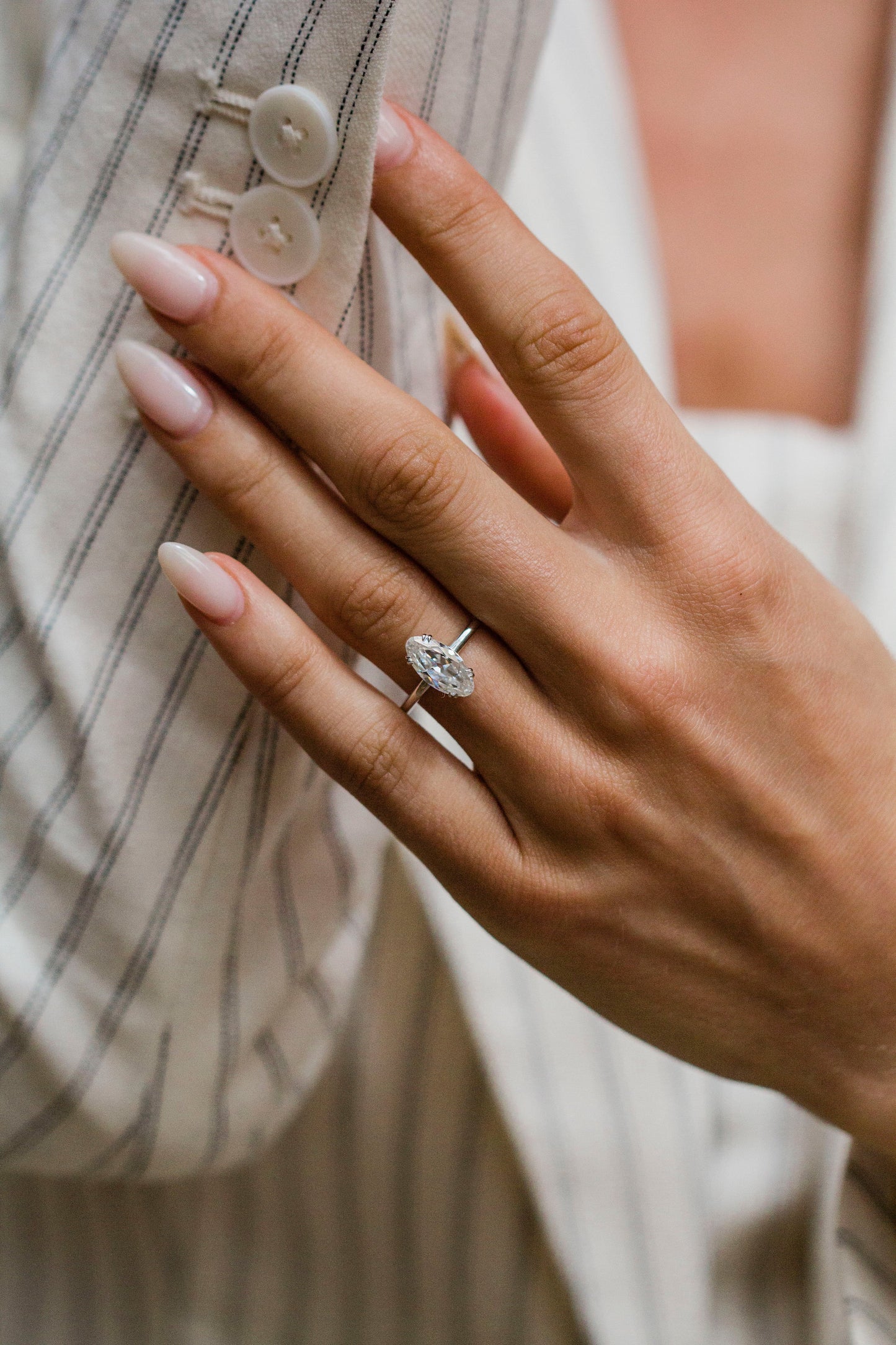 Round Swirl Semi Pave Engagement Ring – 1 CT Moissanite Diamond