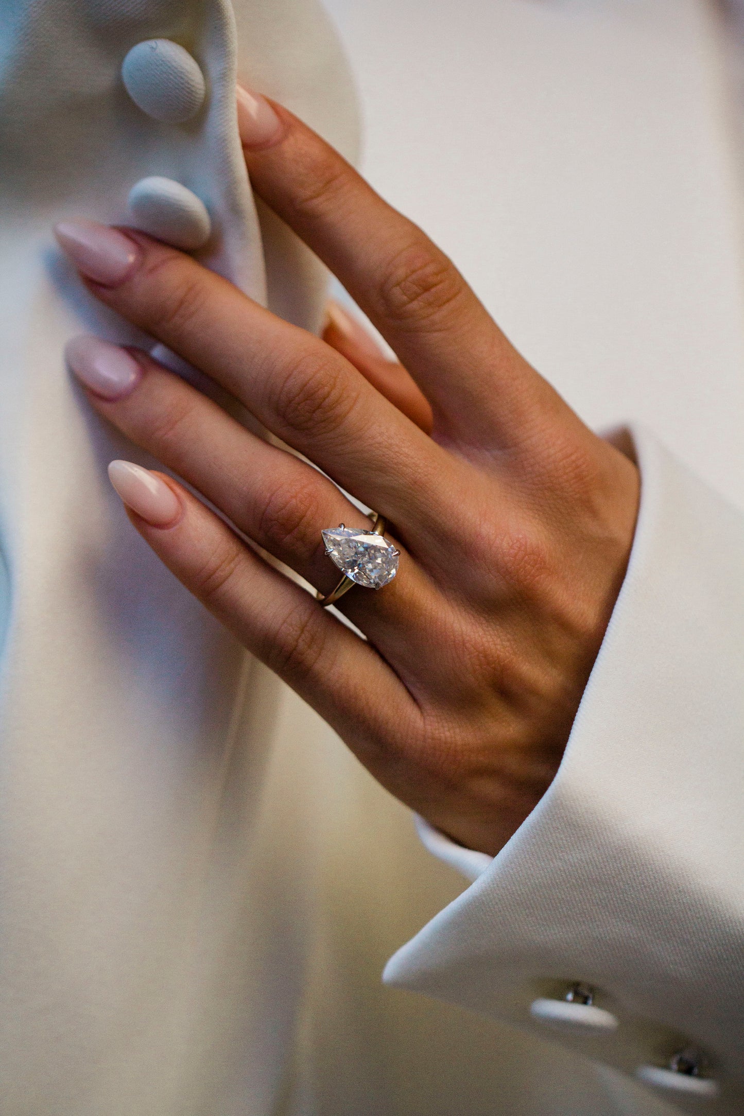 Moval Swirl Semi Pave Engagement Ring – 2.5 CT Lab Grown Diamond