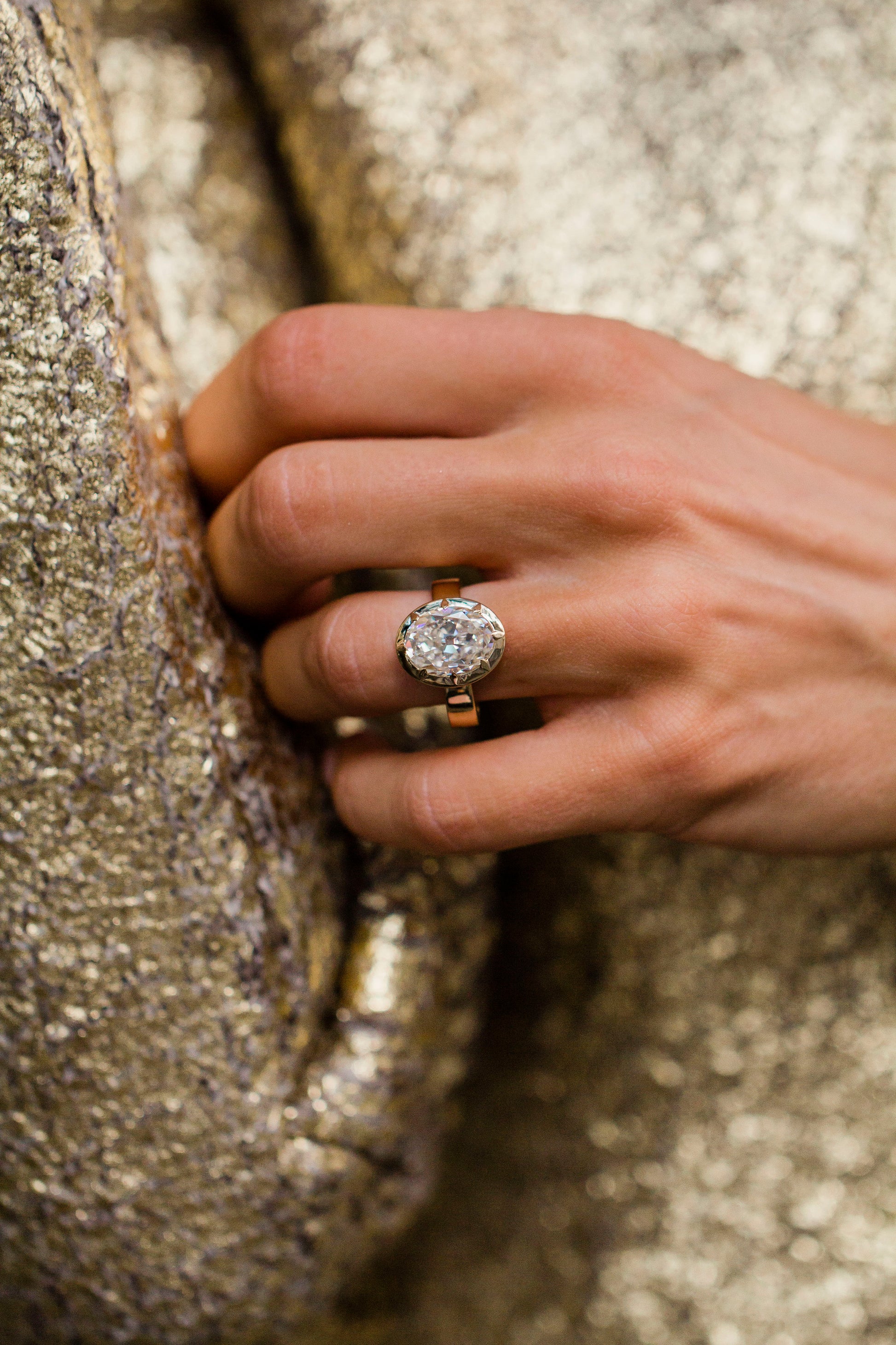 Round Swirl Semi Pave Engagement Ring – 1 CT Moissanite Diamond