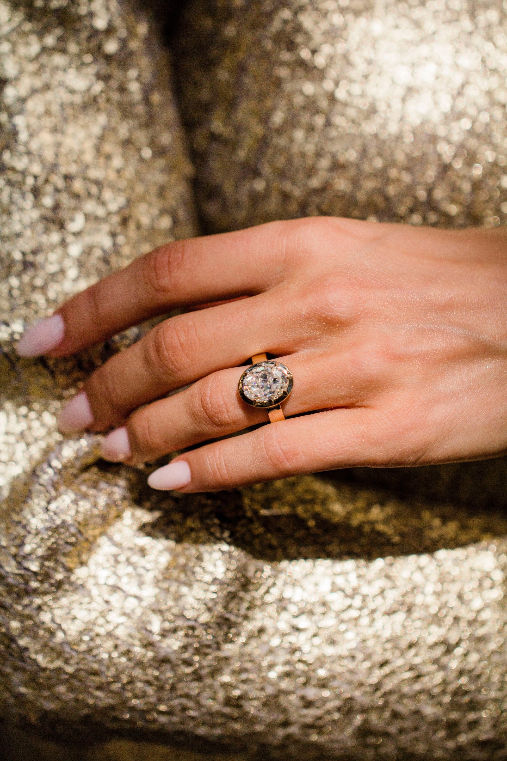 Round Swirl Semi Pave Engagement Ring – 1 CT Moissanite Diamond