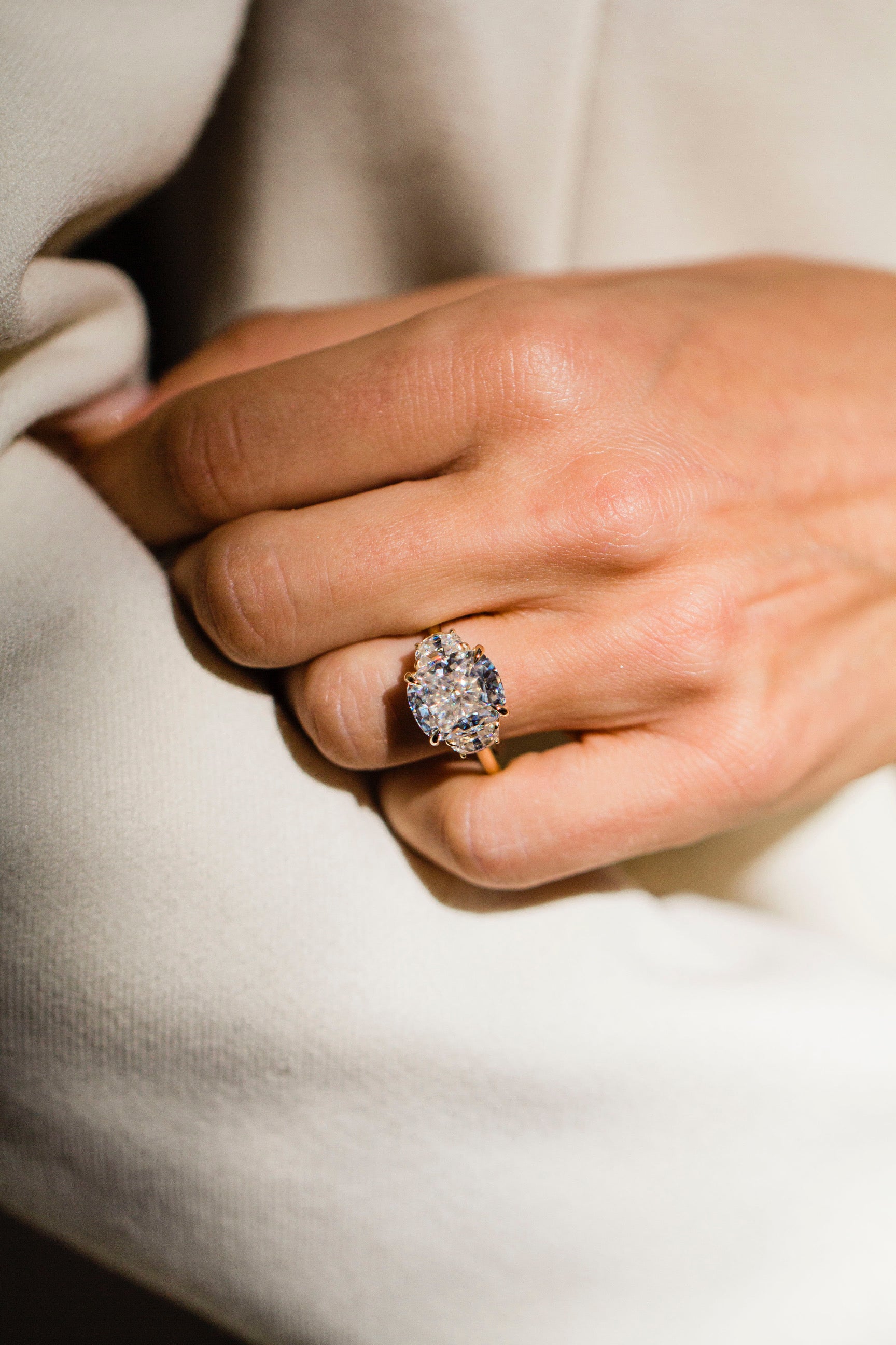Moval Swirl Semi Pave Engagement Ring – 2.5 CT Lab Grown Diamond