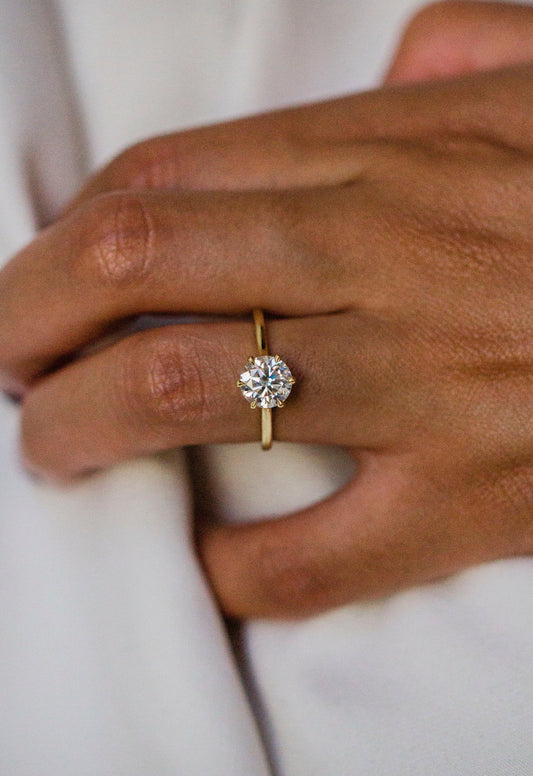 Moval Swirl Semi Pave Engagement Ring – 2.5 CT Lab Grown Diamond