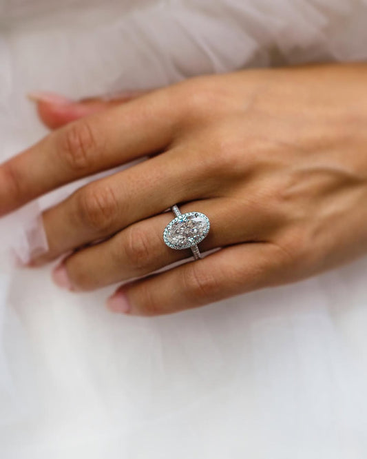 Moval Swirl Semi Pave Engagement Ring – 2.5 CT Lab Grown Diamond