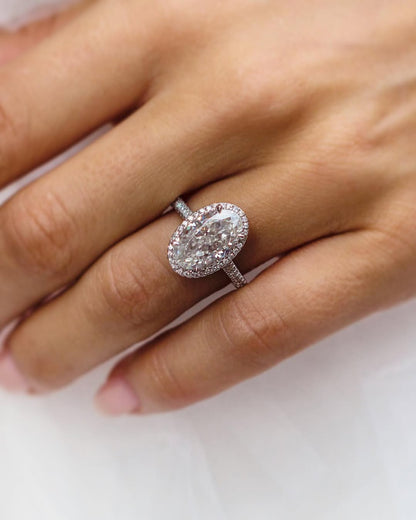 Moval Swirl Semi Pave Engagement Ring – 2.5 CT Lab Grown Diamond