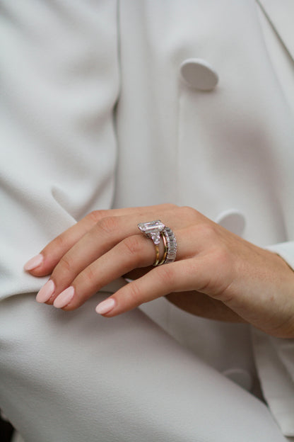 Round Swirl Semi Pave Engagement Ring – 1 CT Moissanite Diamond