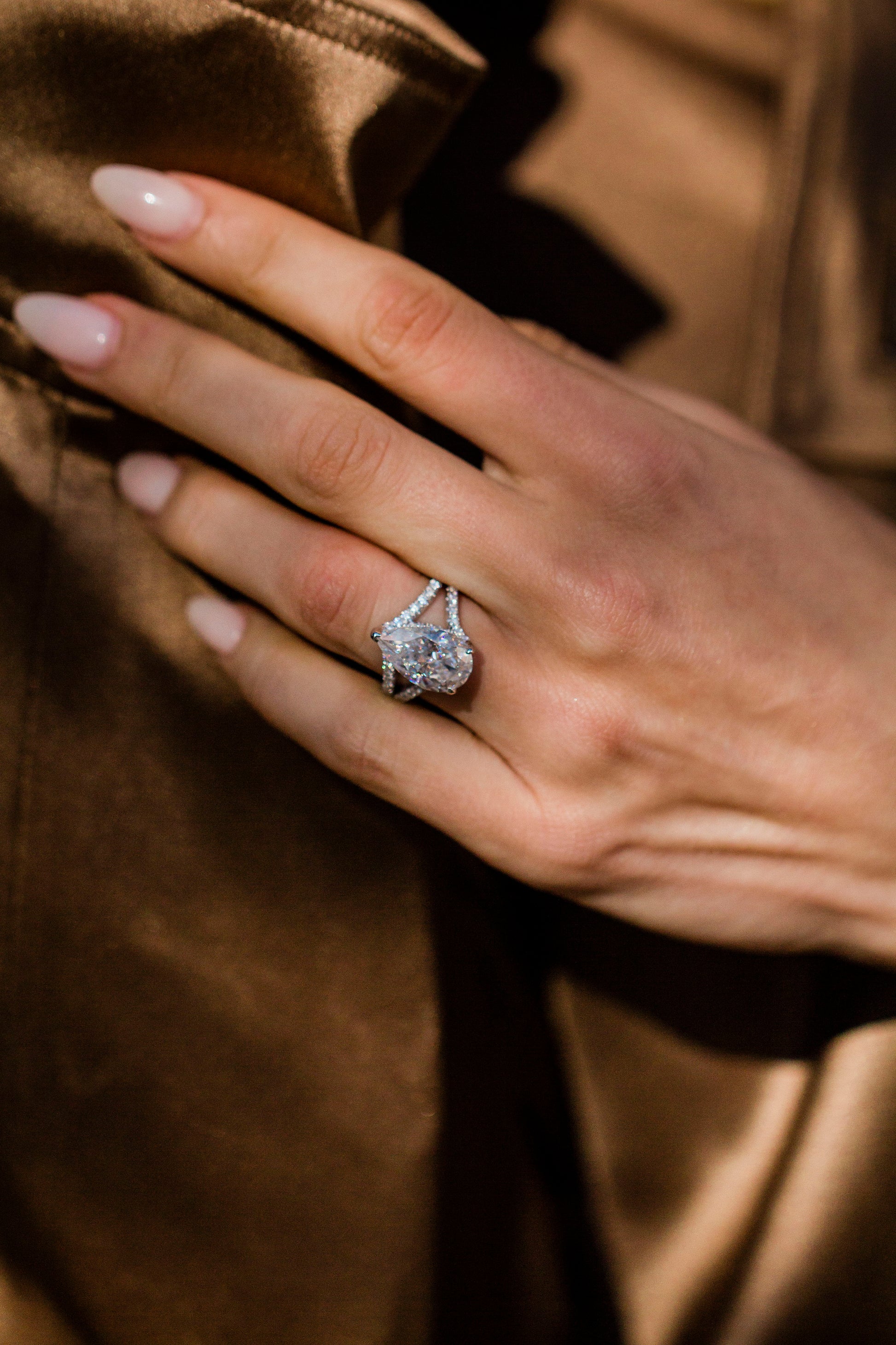 Round Swirl Semi Pave Engagement Ring – 1 CT Moissanite Diamond