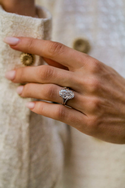 Moval Swirl Semi Pave Engagement Ring – 2.5 CT Lab Grown Diamond
