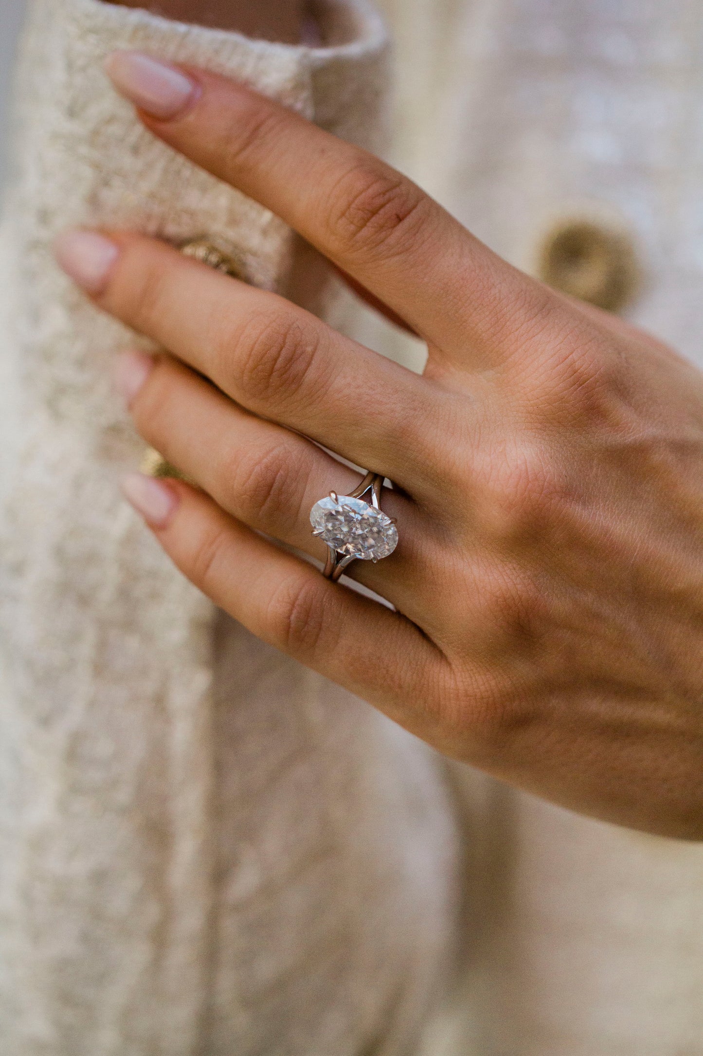 Moval Swirl Semi Pave Engagement Ring – 2.5 CT Lab Grown Diamond