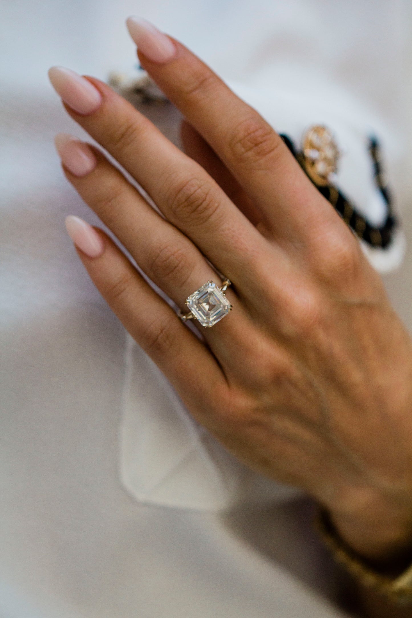 Round Swirl Semi Pave Engagement Ring – 1 CT Moissanite Diamond