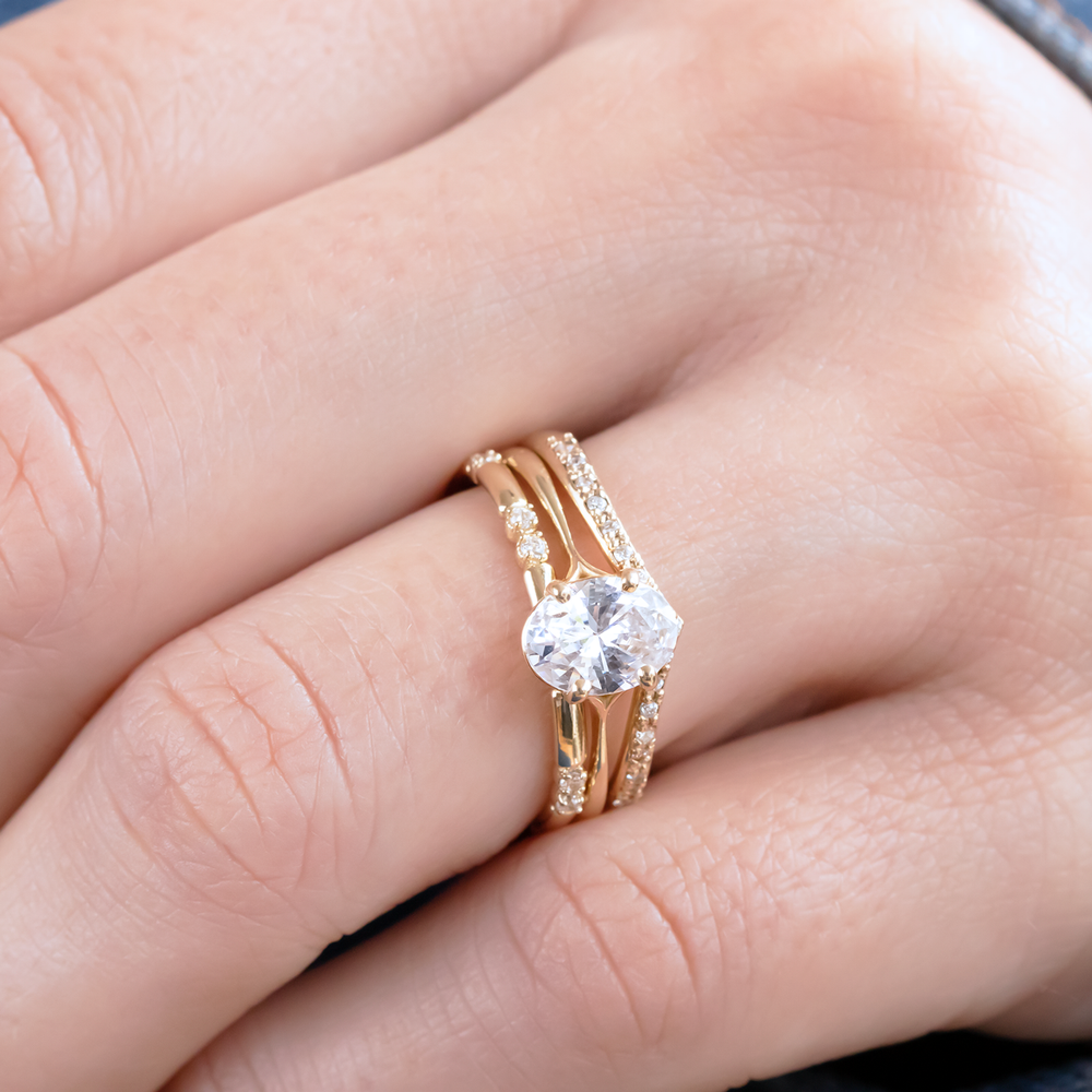 2 CT Round Three Stones Lab Grown Diamond Engagement Ring