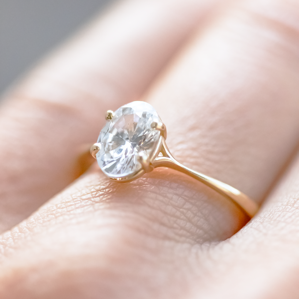 2 CT Round Three Stones Lab Grown Diamond Engagement Ring