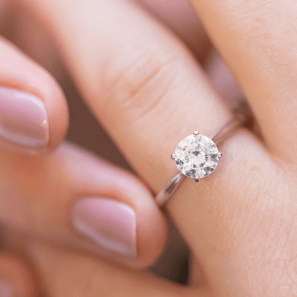 2 CT Round Three Stones Lab Grown Diamond Engagement Ring