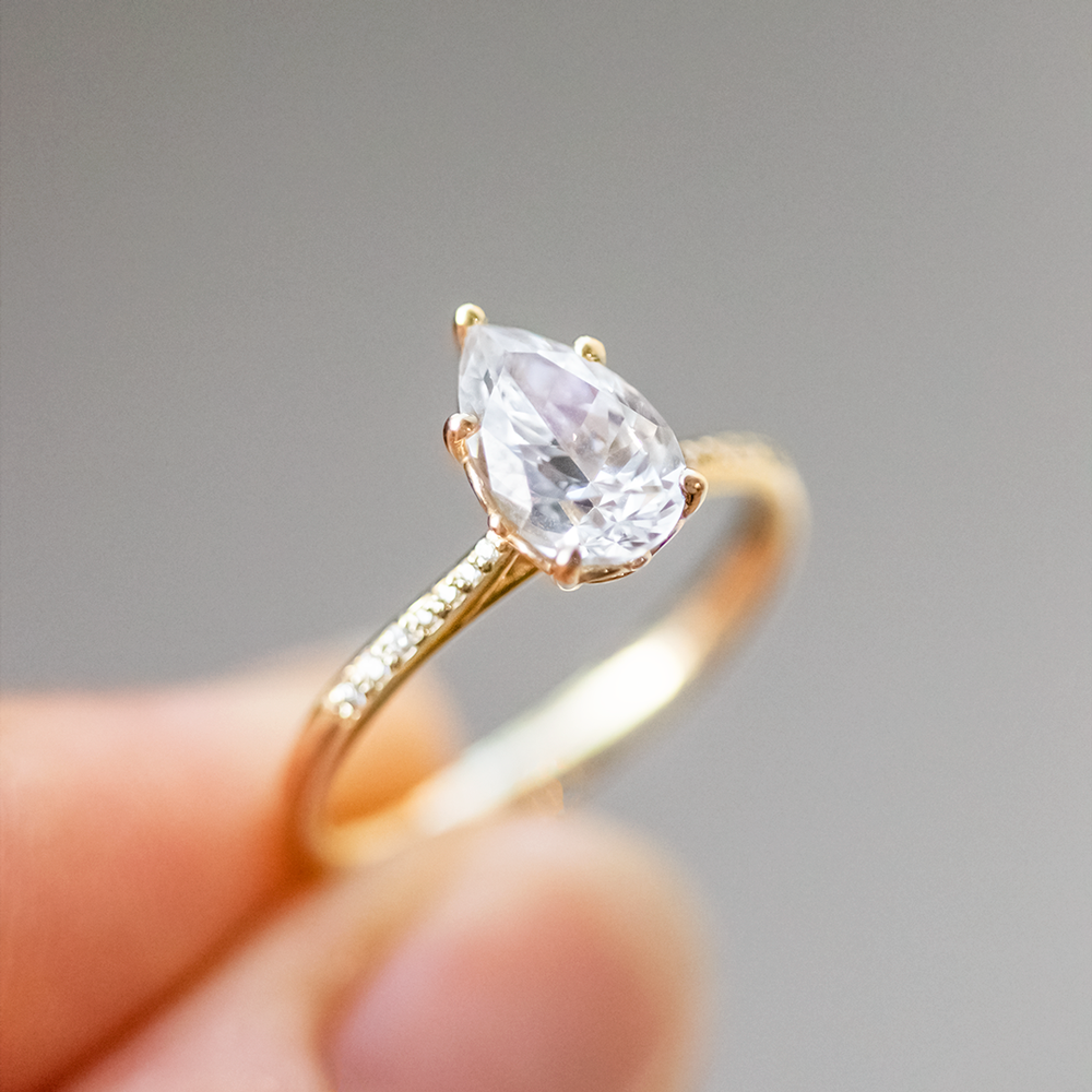 2 CT Round Three Stones Lab Grown Diamond Engagement Ring