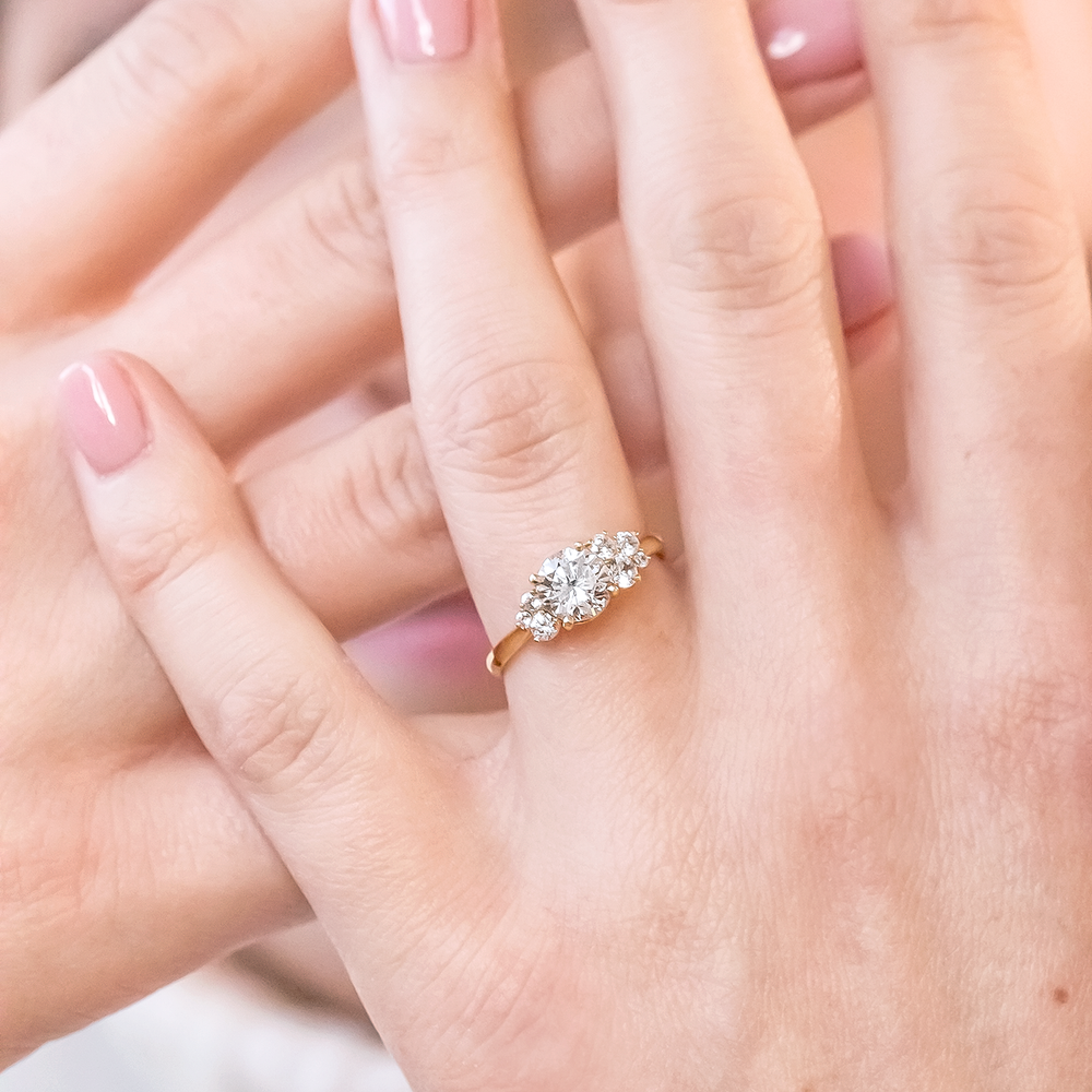 2 CT Round Three Stones Lab Grown Diamond Engagement Ring