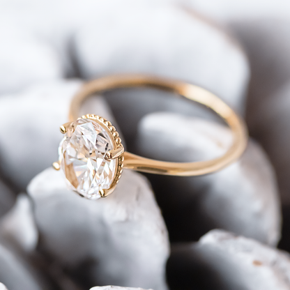 2 CT Round Three Stones Lab Grown Diamond Engagement Ring