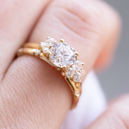 2 CT Round Three Stones Lab Grown Diamond Engagement Ring