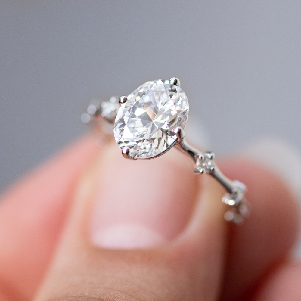 2 CT Round Three Stones Lab Grown Diamond Engagement Ring