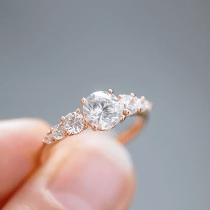 2 CT Round Three Stones Lab Grown Diamond Engagement Ring