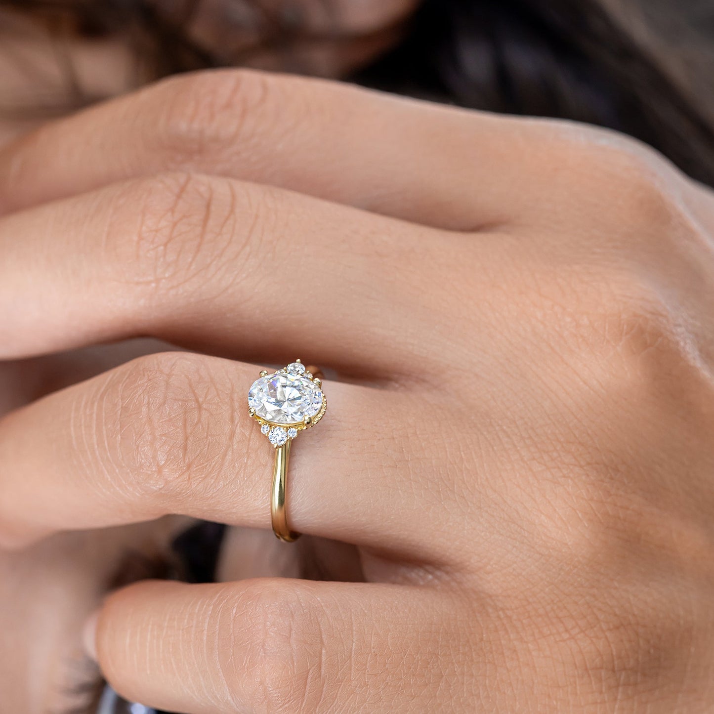 2 CT Round Three Stones Lab Grown Diamond Engagement Ring