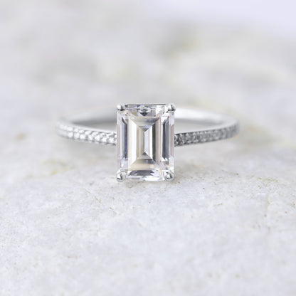 2 CT Round Three Stones Lab Grown Diamond Engagement Ring