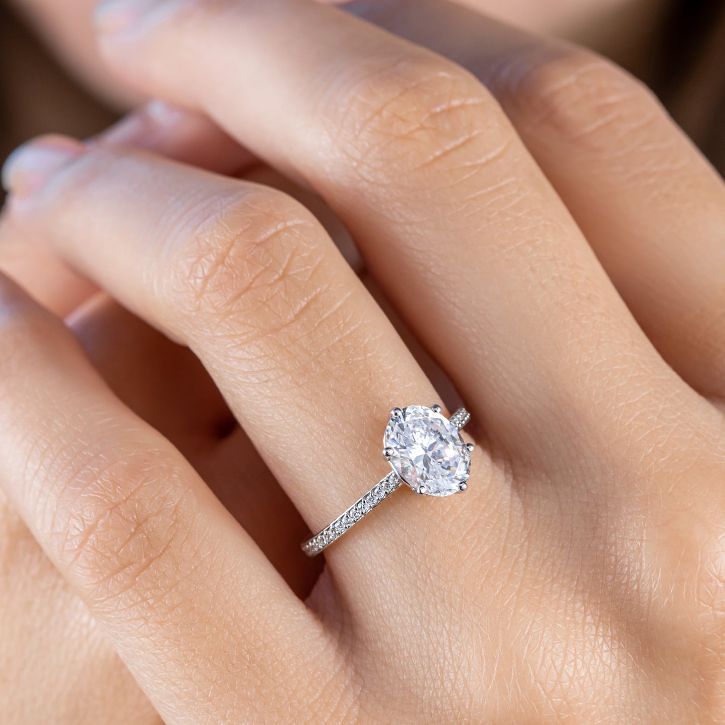 2 CT Round Three Stones Lab Grown Diamond Engagement Ring