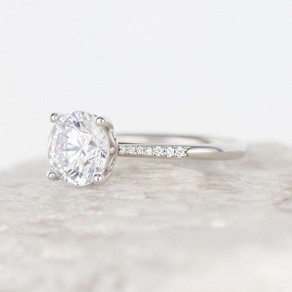 2 CT Round Three Stones Lab Grown Diamond Engagement Ring