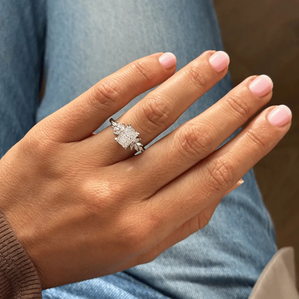 Round Halo, Pave & Split Shank Engagement Ring – 1.93 CT Lab Grown Diamond