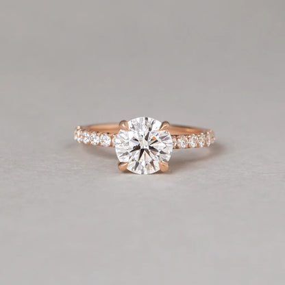 Round Halo, Pave & Split Shank Engagement Ring – 1.93 CT Lab Grown Diamond