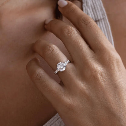 Round Halo, Pave & Split Shank Engagement Ring – 1.93 CT Lab Grown Diamond