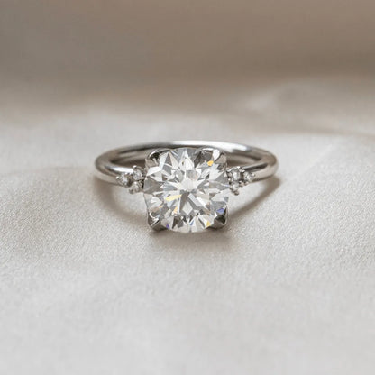 Round Halo, Pave & Split Shank Engagement Ring – 1.93 CT Lab Grown Diamond