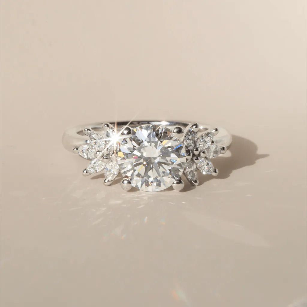 Round Halo, Pave & Split Shank Engagement Ring – 1.93 CT Lab Grown Diamond