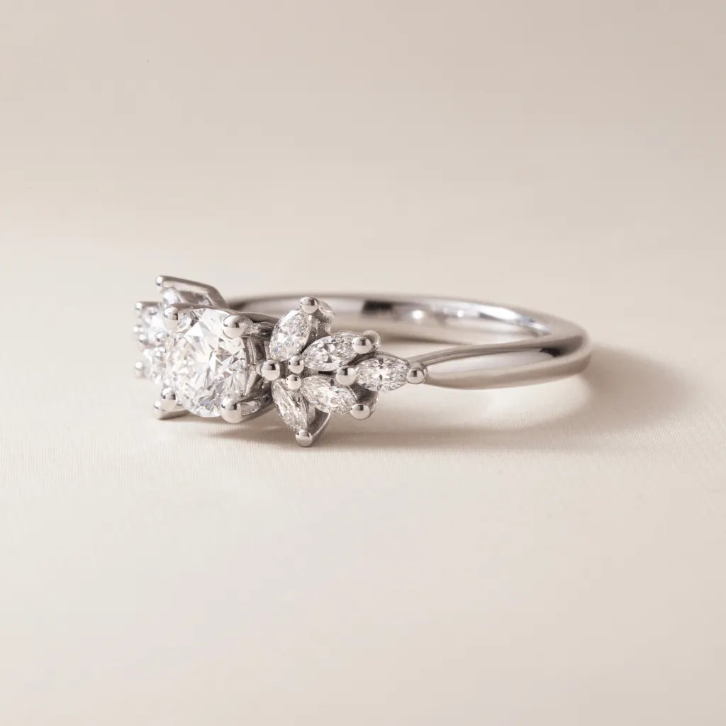 Round Halo, Pave & Split Shank Engagement Ring – 1.93 CT Lab Grown Diamond