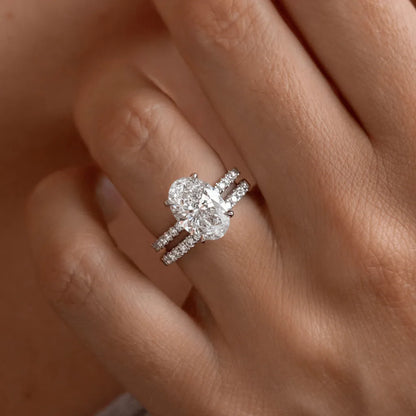 Round Halo, Pave & Split Shank Engagement Ring – 1.93 CT Lab Grown Diamond