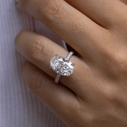 Round Halo, Pave & Split Shank Engagement Ring – 1.93 CT Lab Grown Diamond