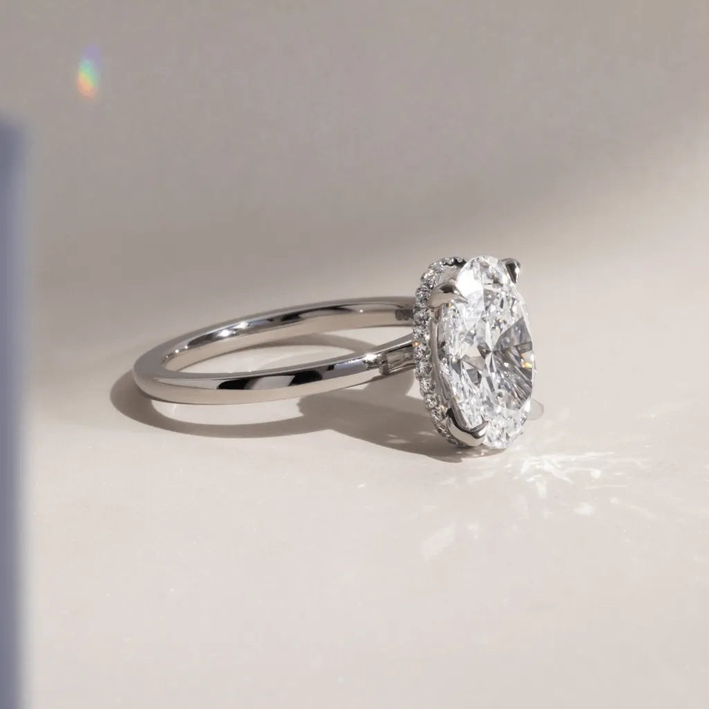 Round Halo, Pave & Split Shank Engagement Ring – 1.93 CT Lab Grown Diamond