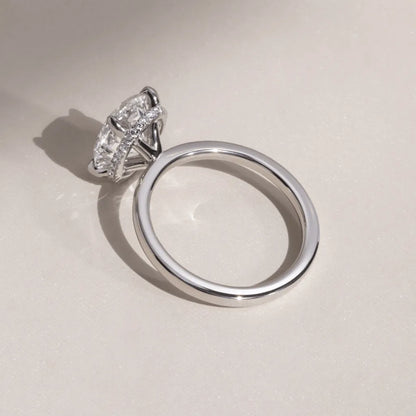 Round Halo, Pave & Split Shank Engagement Ring – 1.93 CT Lab Grown Diamond