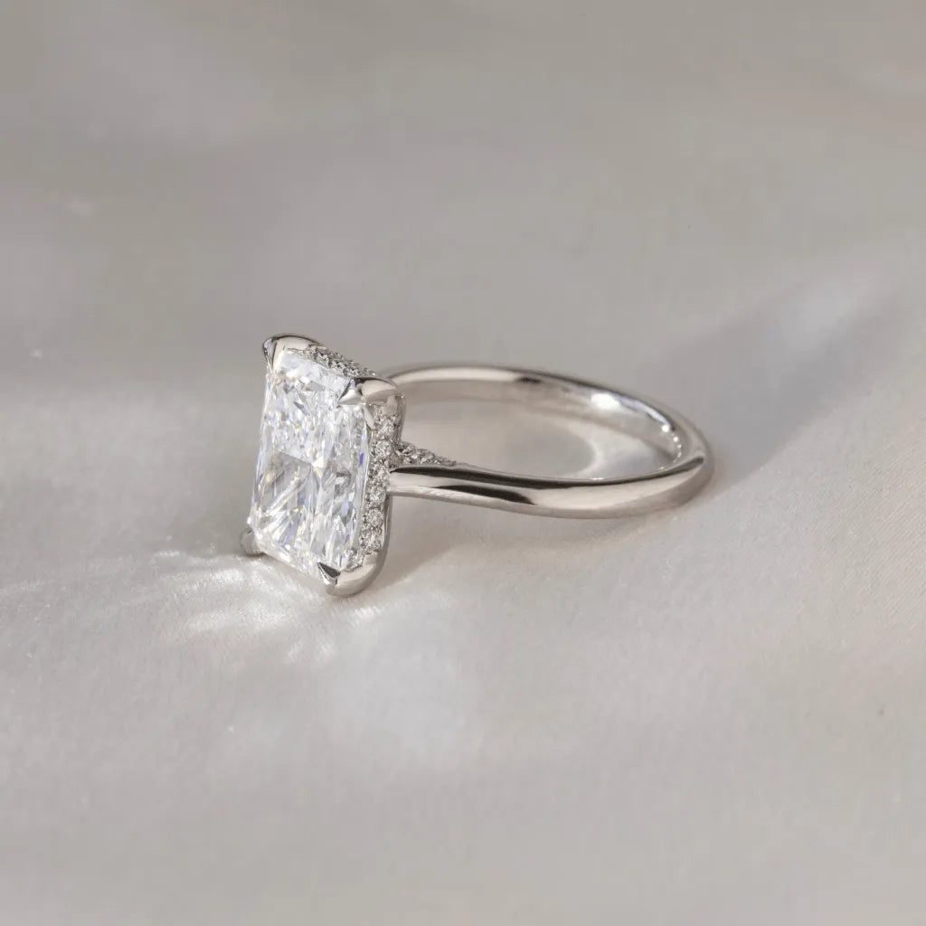 Round Halo, Pave & Split Shank Engagement Ring – 1.93 CT Lab Grown Diamond