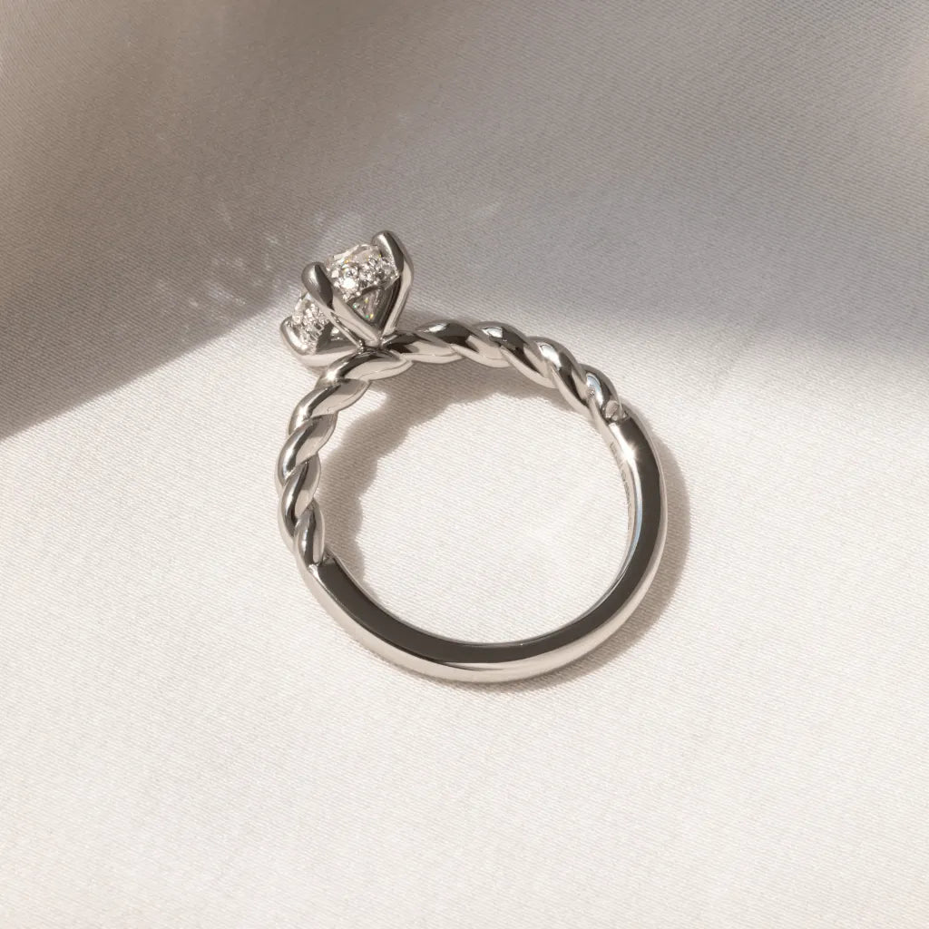 Round Halo, Pave & Split Shank Engagement Ring – 1.93 CT Lab Grown Diamond