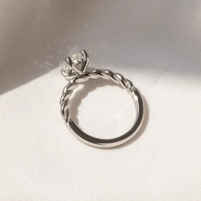 Round Halo, Pave & Split Shank Engagement Ring – 1.93 CT Lab Grown Diamond