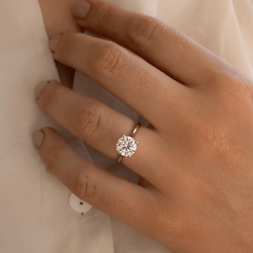 Round Halo, Pave & Split Shank Engagement Ring – 1.93 CT Lab Grown Diamond