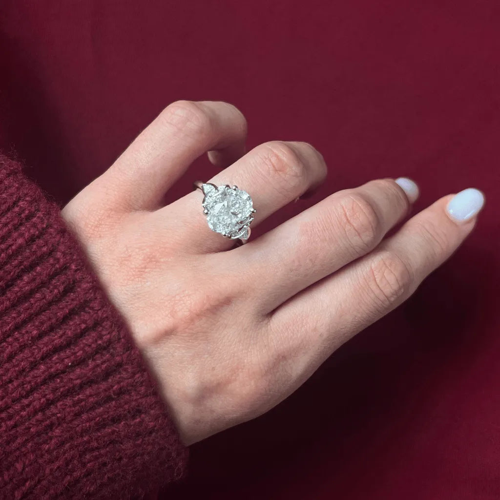 Round Halo, Pave & Split Shank Engagement Ring – 1.93 CT Lab Grown Diamond