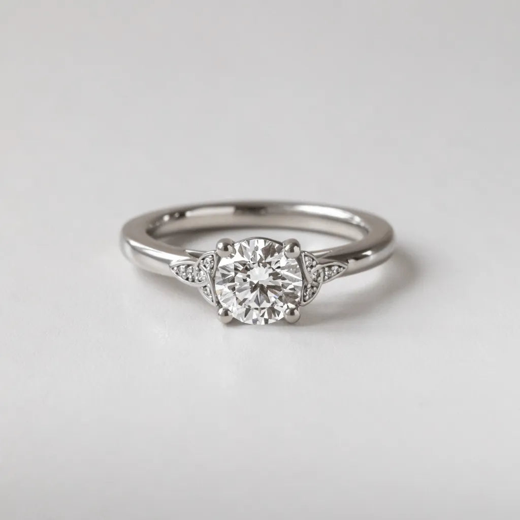 Round Halo, Pave & Split Shank Engagement Ring – 1.93 CT Lab Grown Diamond
