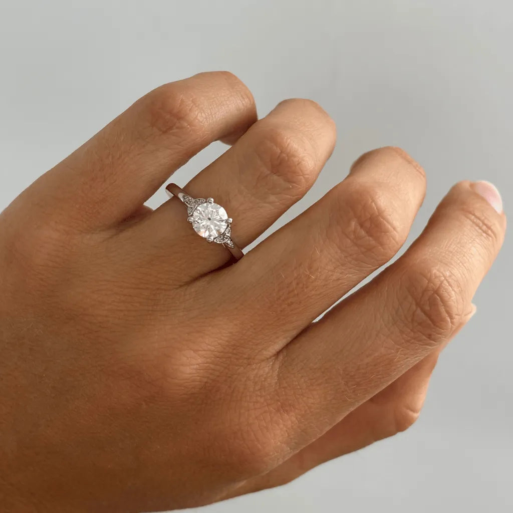 Round Halo, Pave & Split Shank Engagement Ring – 1.93 CT Lab Grown Diamond