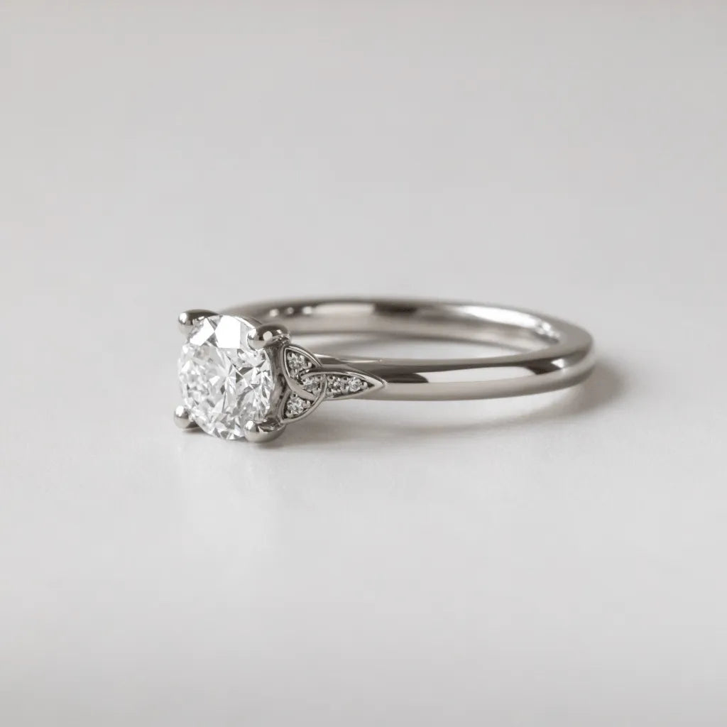 Round Halo, Pave & Split Shank Engagement Ring – 1.93 CT Lab Grown Diamond